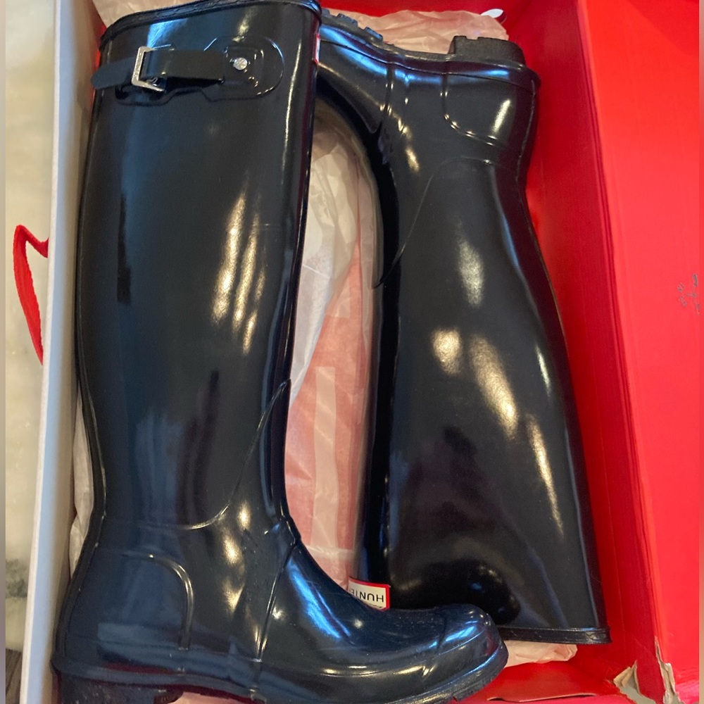 Hunter Black Wellies size 8